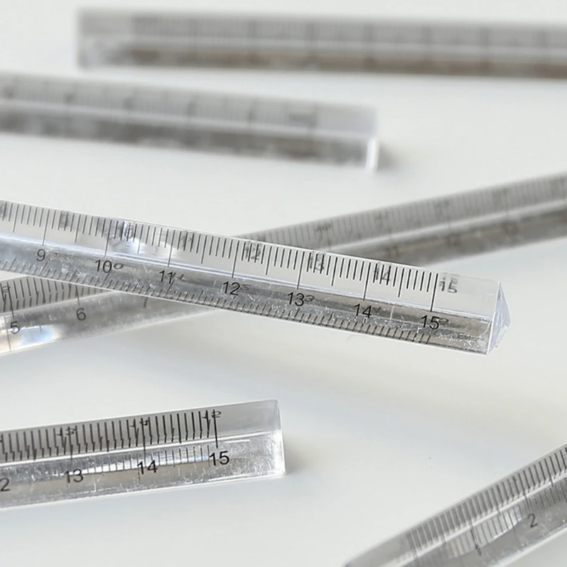 

Трехсторонняя прямая Линейка T8DB 0-15 см, прозрачная акриловая линейка, инструмент для математического рисования для инженера, художника, диз...