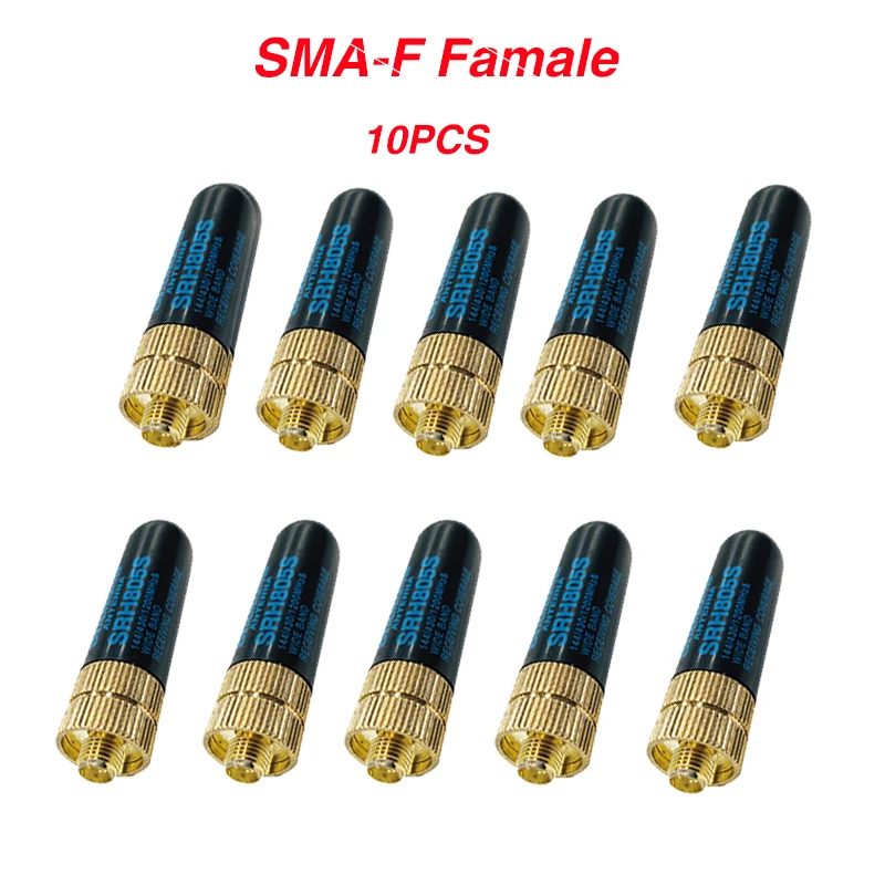 10PCS 10 шт. SRH805S SMA-F Женский 10W с высоким коэффициентом усиления двойная антенна UHF VHF для Baofeng UV-5R BF-888s UV-82 UV-5RA UV-9R UV-3R Плюс Радио - Цвет: 10PCS