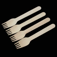 100pcs wooden disposable fork spoons knife dessert utensils party tableware set