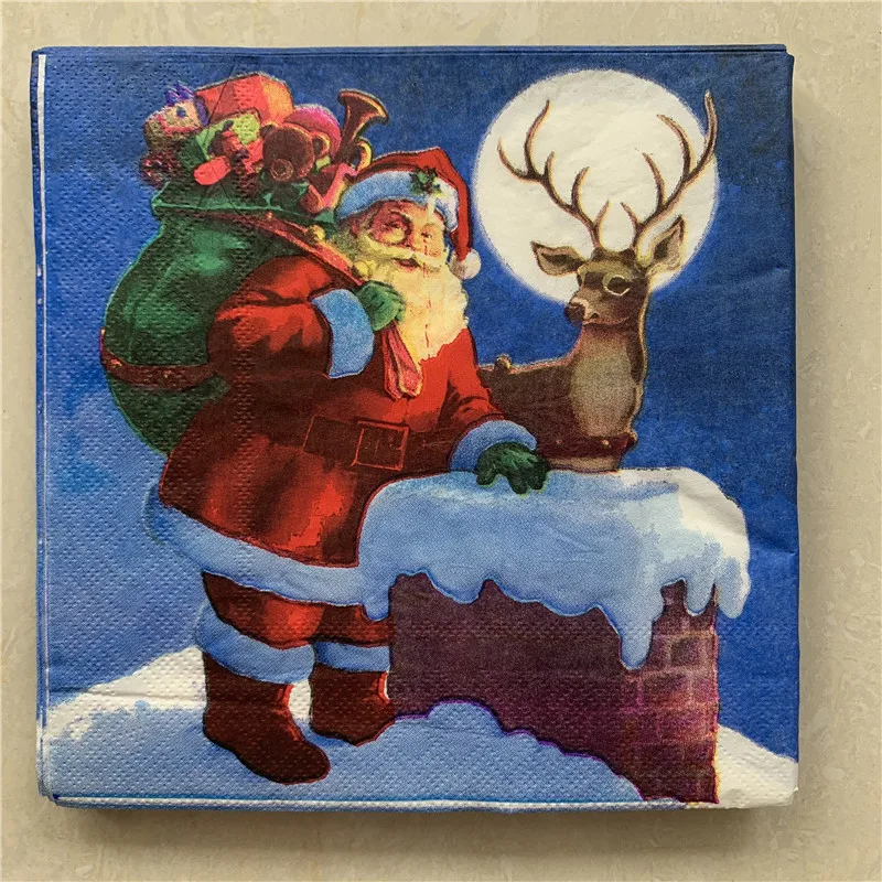 Рождественские бумажные салфетки для декупажа Декор Свадьба вечевечерние НКА