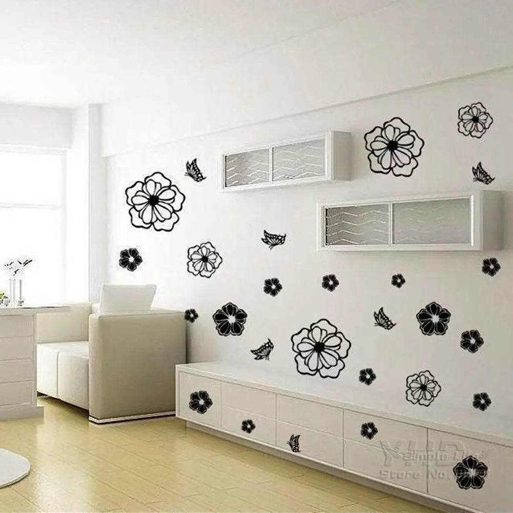 Один комплект наклейка на стену в виде цветка магнолии холодильника украшение