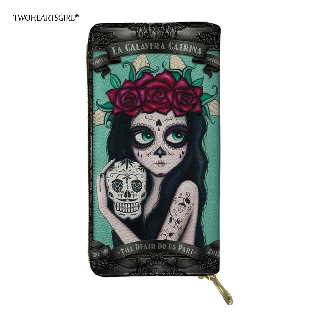 Женский Кожаный Клатч twoheart длинный Повседневный Кошелек с изображением цветка