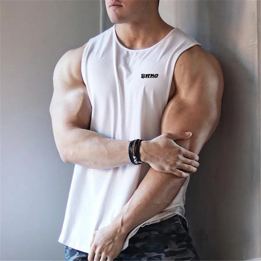 Мужские Новые майки для бодибилдинга тренировочная рубашка без рукавов фитнеса