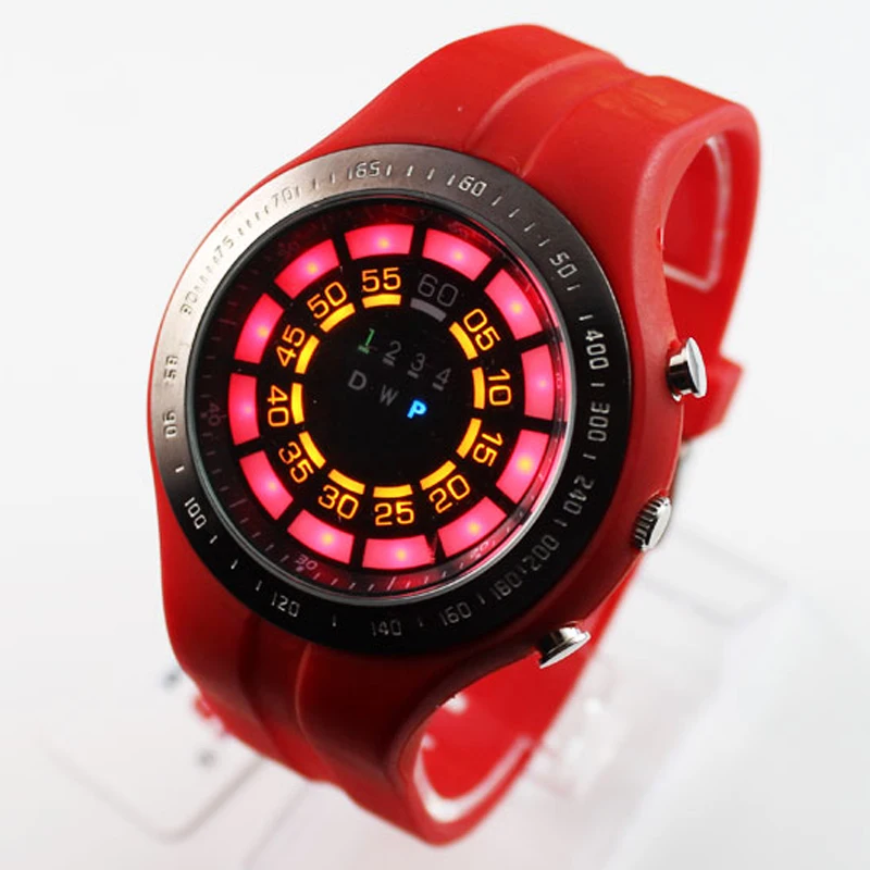 TVG мужские часы спортивные модные резиновые синие Бинарные светодиодные Reloj Hombre