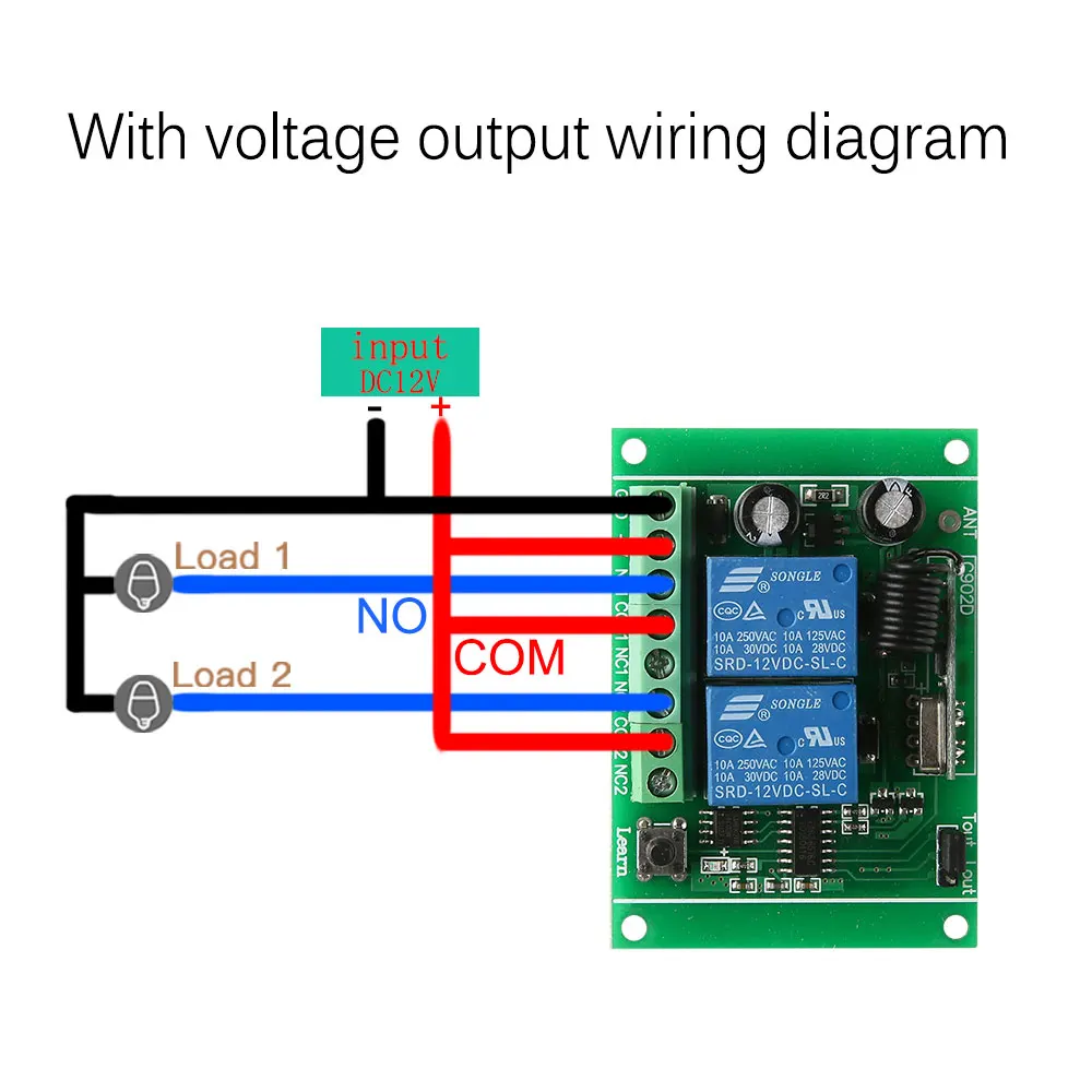 KTNNKG 433Mhz DC 12V Универсальный беспроводной пульт дистанционного управления