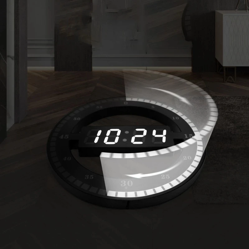 Светодиодные цифровые настенные часы 3d светлый немой электронные Температура
