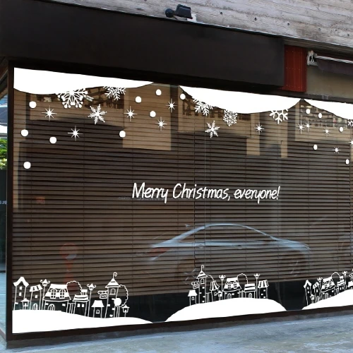 

Large Christmas Sticker X mas Decal Posters Vinyl Wall Decals Decor Mural Glass Shop Window Home Decoration