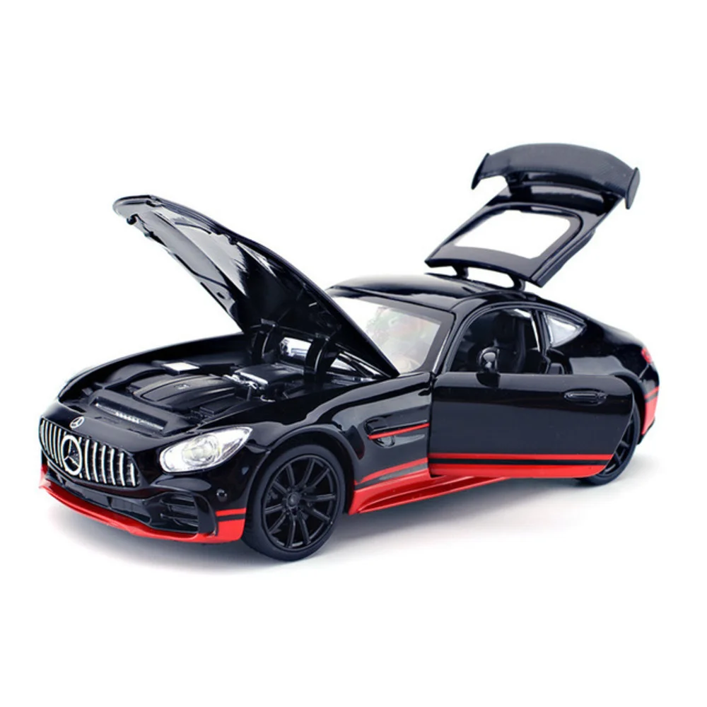 1/32 литой под давлением спортивный автомобиль модель AMG GTR оттягивать назад со