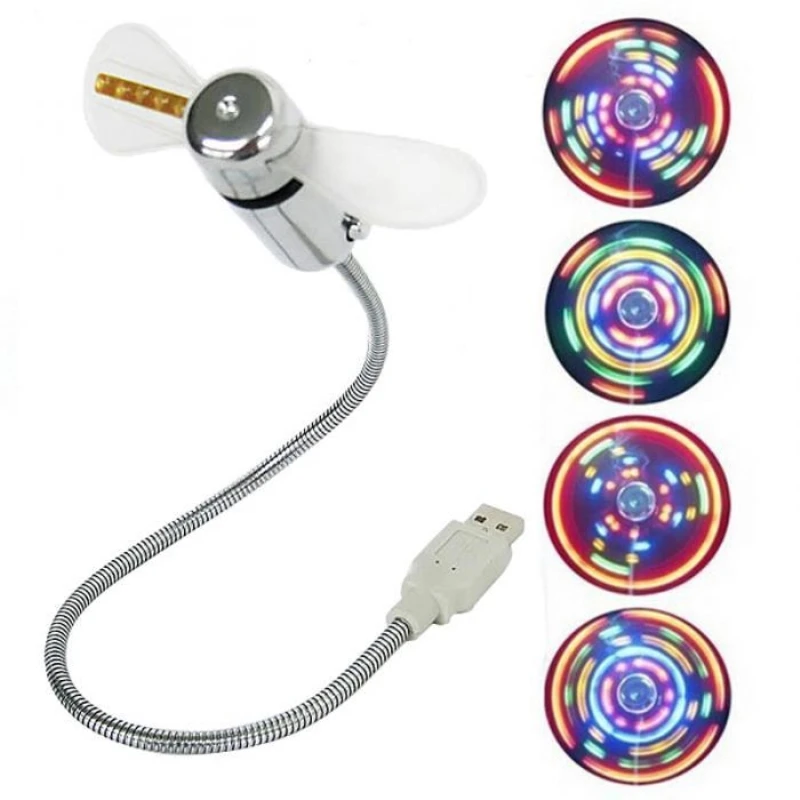 Ручной мини USB вентилятор портативный гаджеты гибкий гусиная шея светодиодный