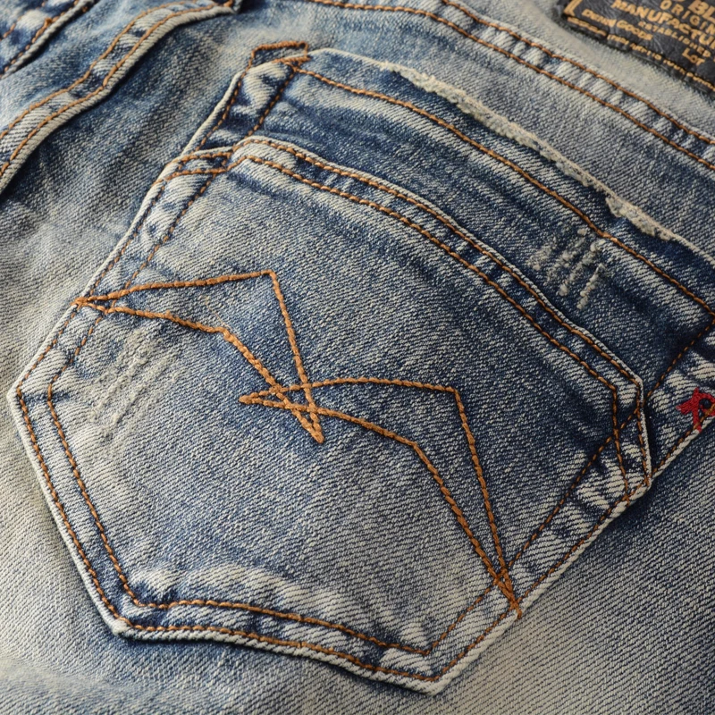 

Italian Vintage Style Fashion Men Jeans High Quality Retro Wash Elastic Classical Jeans Men Slim Fit Basic Designer Jeans Homme