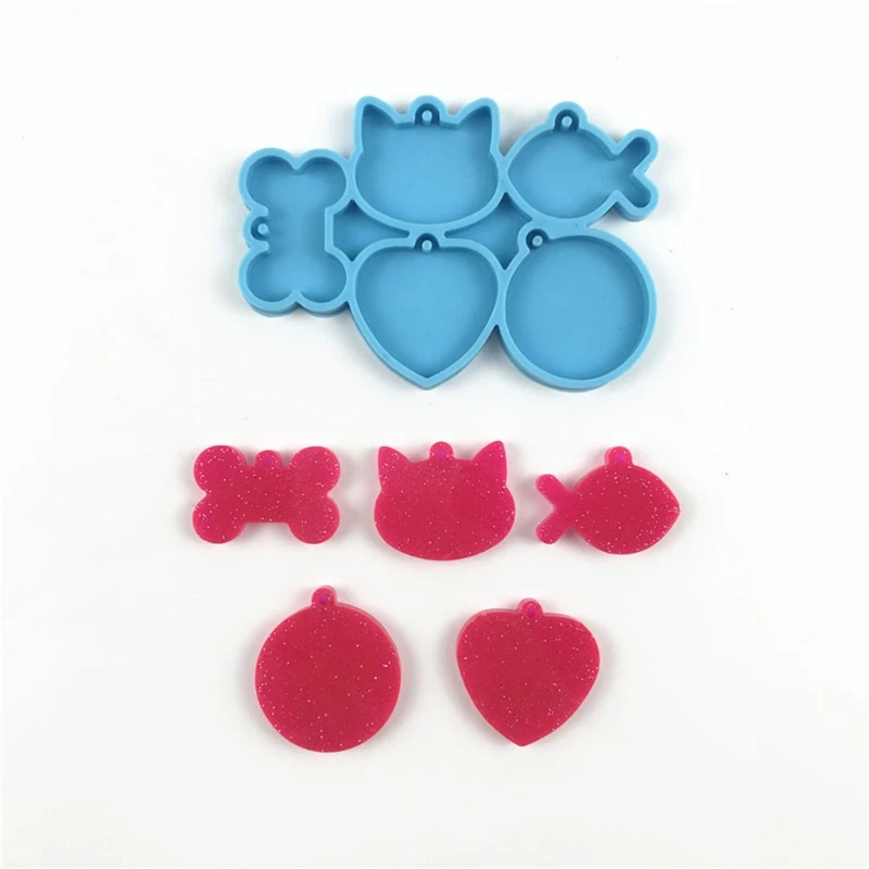 

M2EA Keychain Epoxy Resin Mold Pet Dogs Tag Silicone Mould DIY Crafts Jewelry Earrings Pendant Decorations Casting Tools