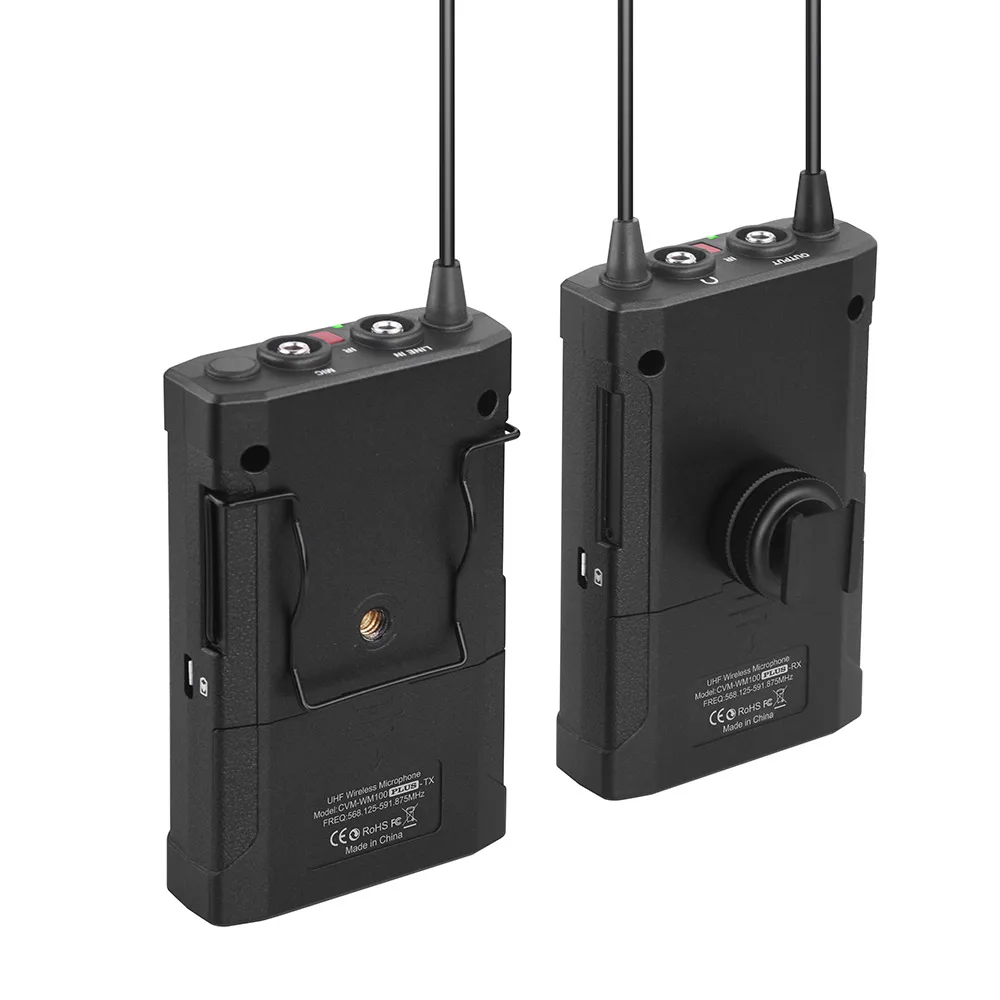 CoMica CVM WM100 PLUS UHF 48 канальная Беспроводная двойная петличная микрофонная система