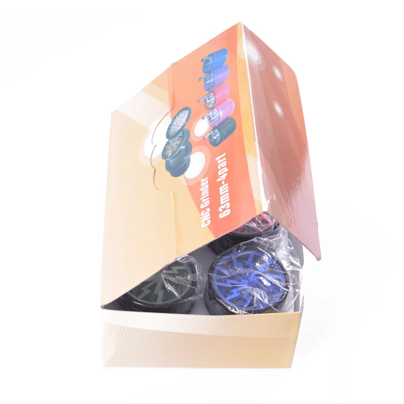 

Upscale New 63*48mm Lightning Metal Smoke Grinding Transparent Skylight Crusher Tobacco Spice Smoking Accessories