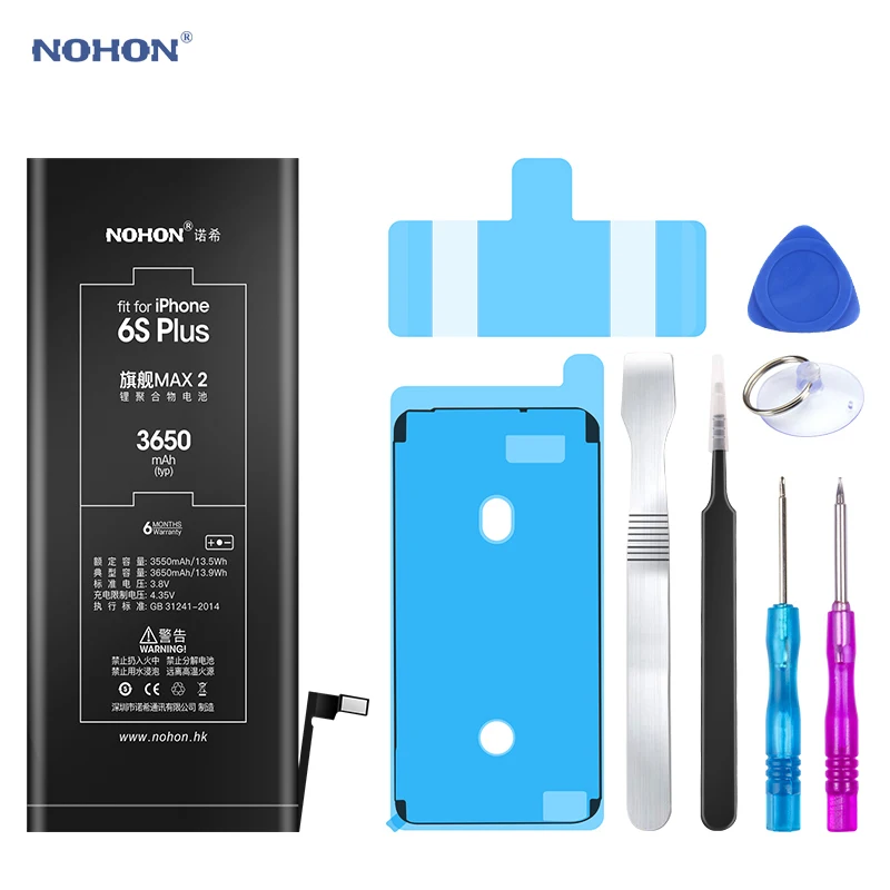 Оригинальный аккумулятор Nohon для Apple iPhone 6s 7 8 Plus X Xr Xs Max 6sPlus 7Plus 8Plus встроенные литий