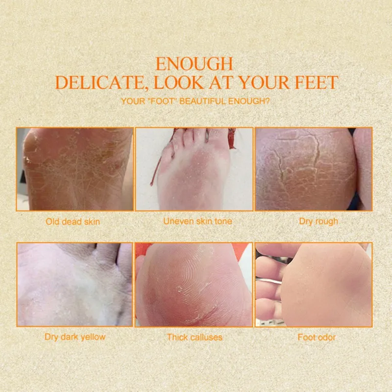 

1 Pair Peel Feet Exfoliating Foot Masks Ginseng Extract Hard Dead Skin Remover Feet Mask