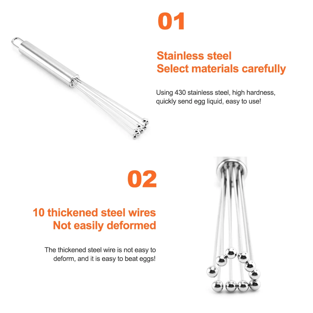 

Stainless Steel Bead Egg Beater Mixer Egg Beater Steel Ball Egg Beater