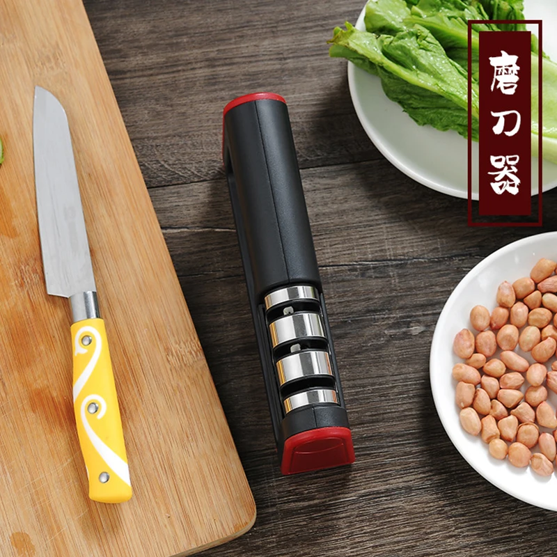 Точилка для ножей с 3 степенями заточки (вольфрам алмаз и керамика) точильный