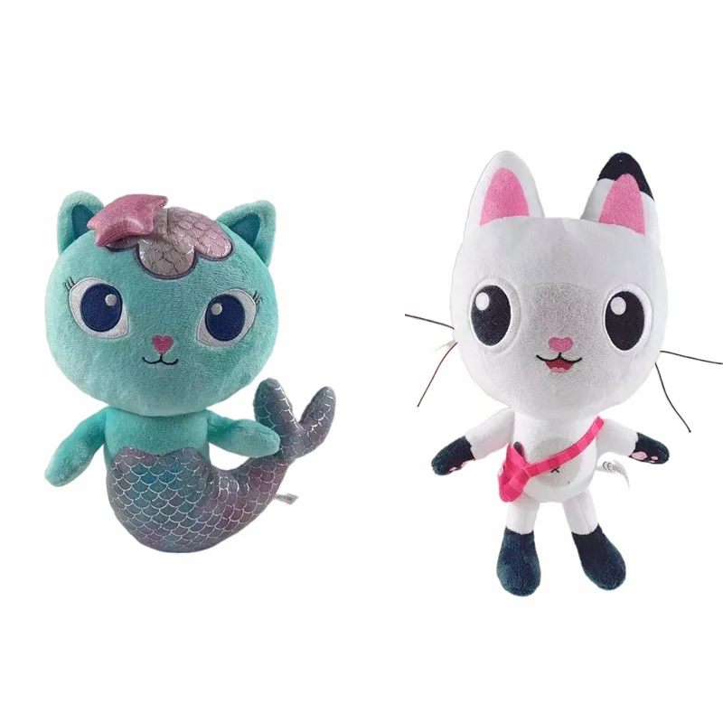 

Popularity 2pcs/set 25cm Plush Toy Doll House Cartoon Cat Plush Animals Mermaid Mermaid Plush Dolls Kids Birthday Best Gift