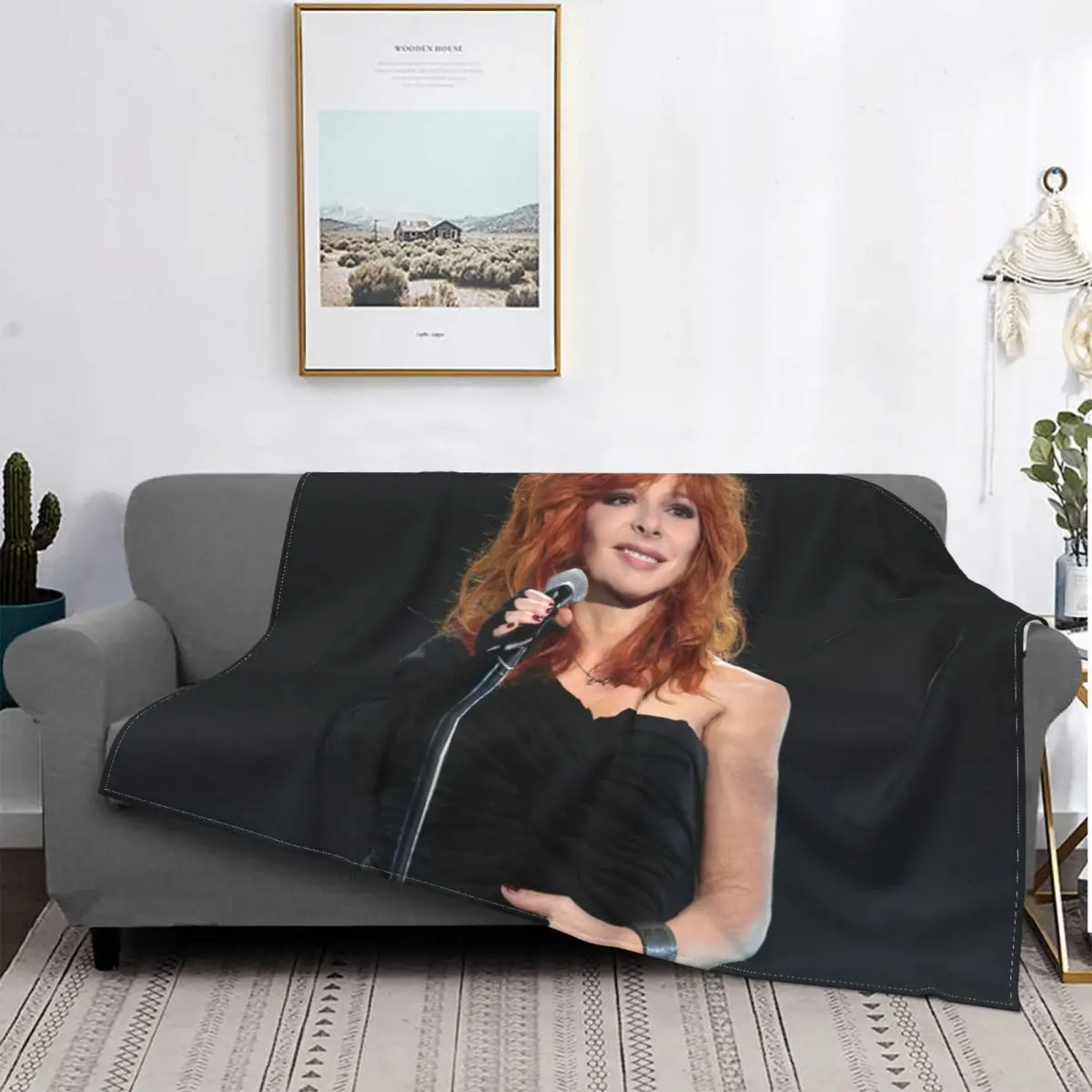 

Mylene Farme Blankets Fleece Decoration Ultra-Soft Throw Blankets for Bedding Bedroom Plush Thin Quilt