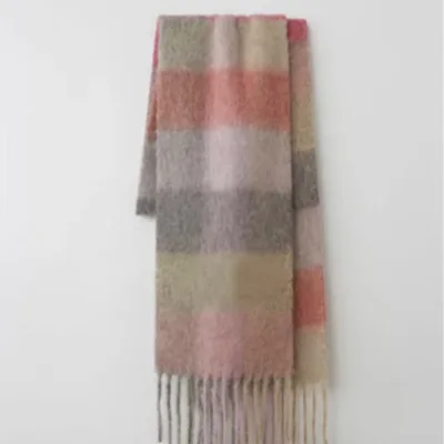 Style 7 grey pink Женский зимний шарф, большой шарф из пашмины, Модные леопардовые шарфы в клетку с длинными кисточками, женские теплые шарфы, шали, смешанный дизайн - Цвет: Style 7 grey pink