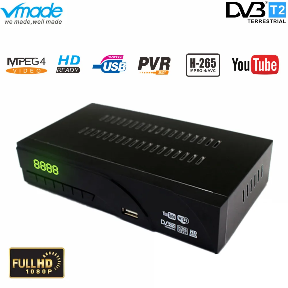 HD DVB T/T2 цифровой декодер для ТВ T2 8943 Наземное приемник Поддержка H.265 MPEG 4