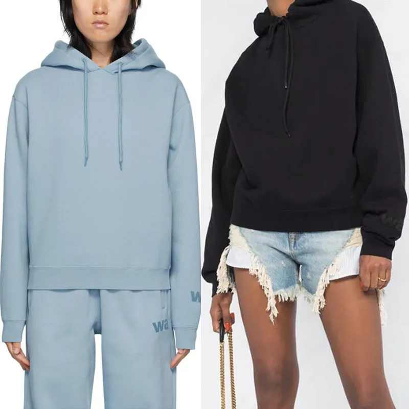 

2020 Autumn / Winter Wear Drawstring Hooded Plus Velvet Ladies Sweatshirts Letter Printing Loose Pullover Sweatshirt