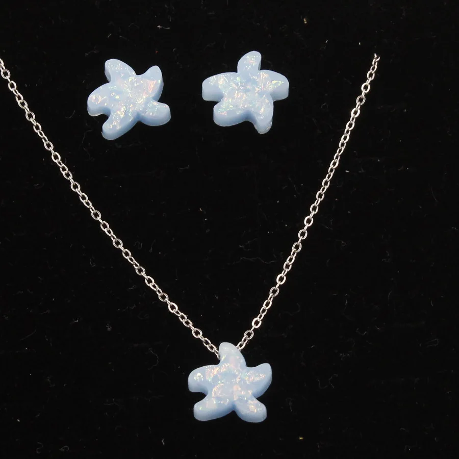 Jaymaxi Морская звезда ювелирный набор опал кулон Симпатичные серьги гвоздики