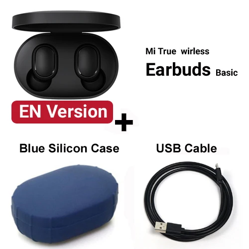 EN add cable case Xiaomi mi Red mi AirDots TWS Bluetooth наушники настоящая Беспроводная bluetooth 5,0 гарнитура DSP активное шумоподавление Голосовое управление - Цвет: EN add cable case