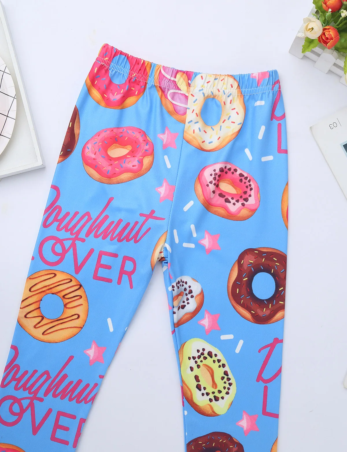 Леггинсы Детские эластичные длинные с принтом по всей длине для танцев и