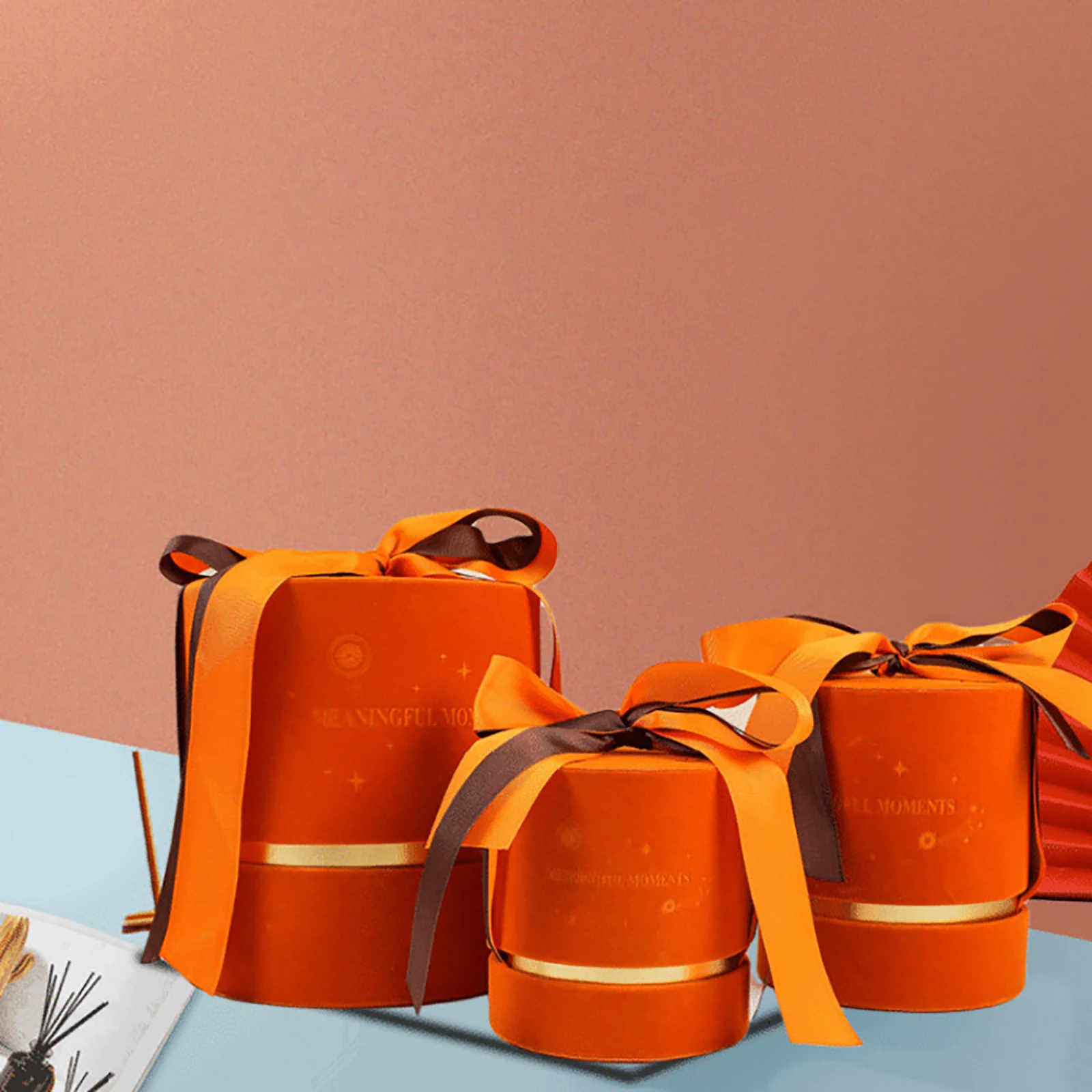 Подарочная фланелевая коробка для конфет круглая упаковка десертов свадьбы дня