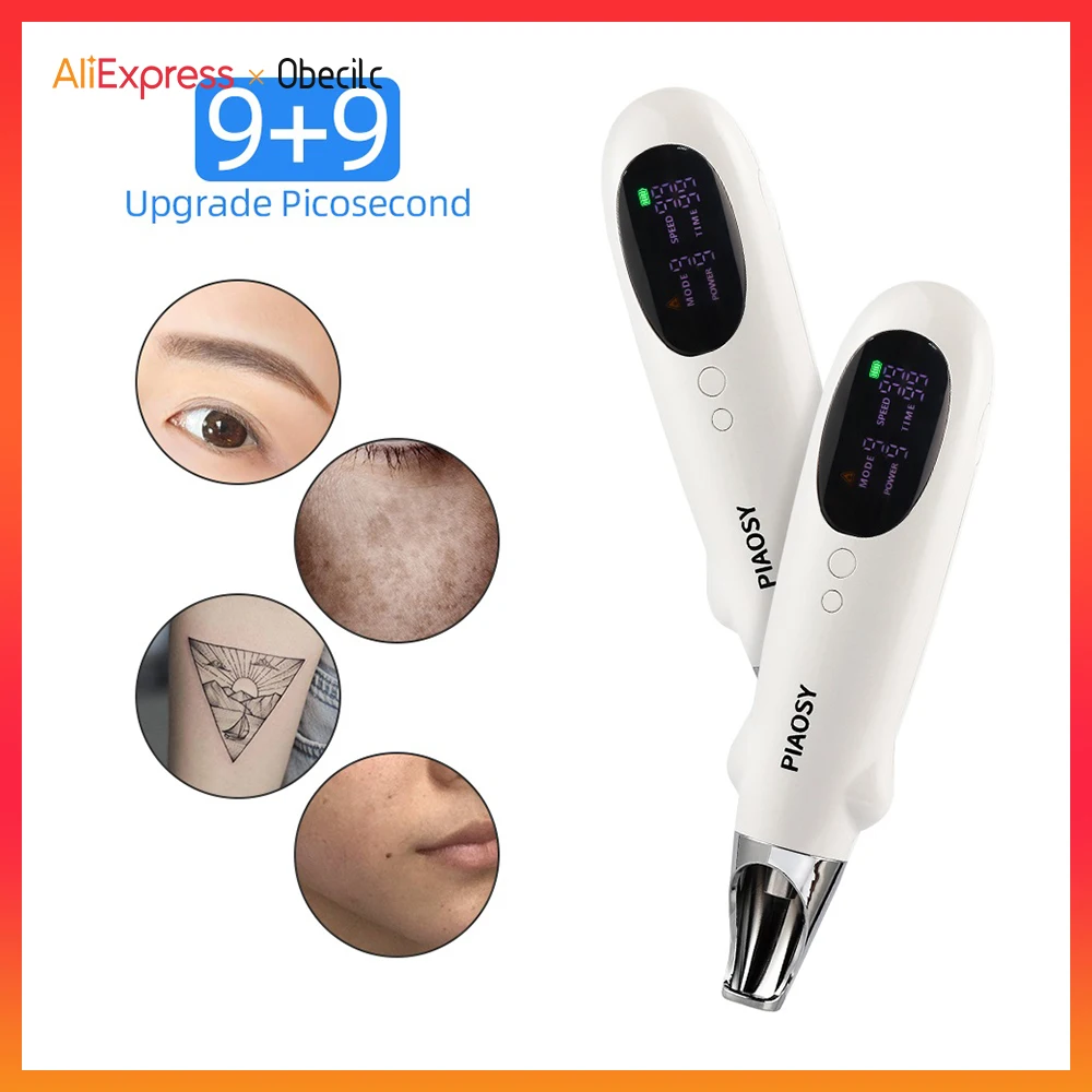 

9+9 Adjustable mode Picosecond Laser Pen Blue Red Light Therapy Freckle Mole Dark Spot Removal Machine Skin Care Beauty Device