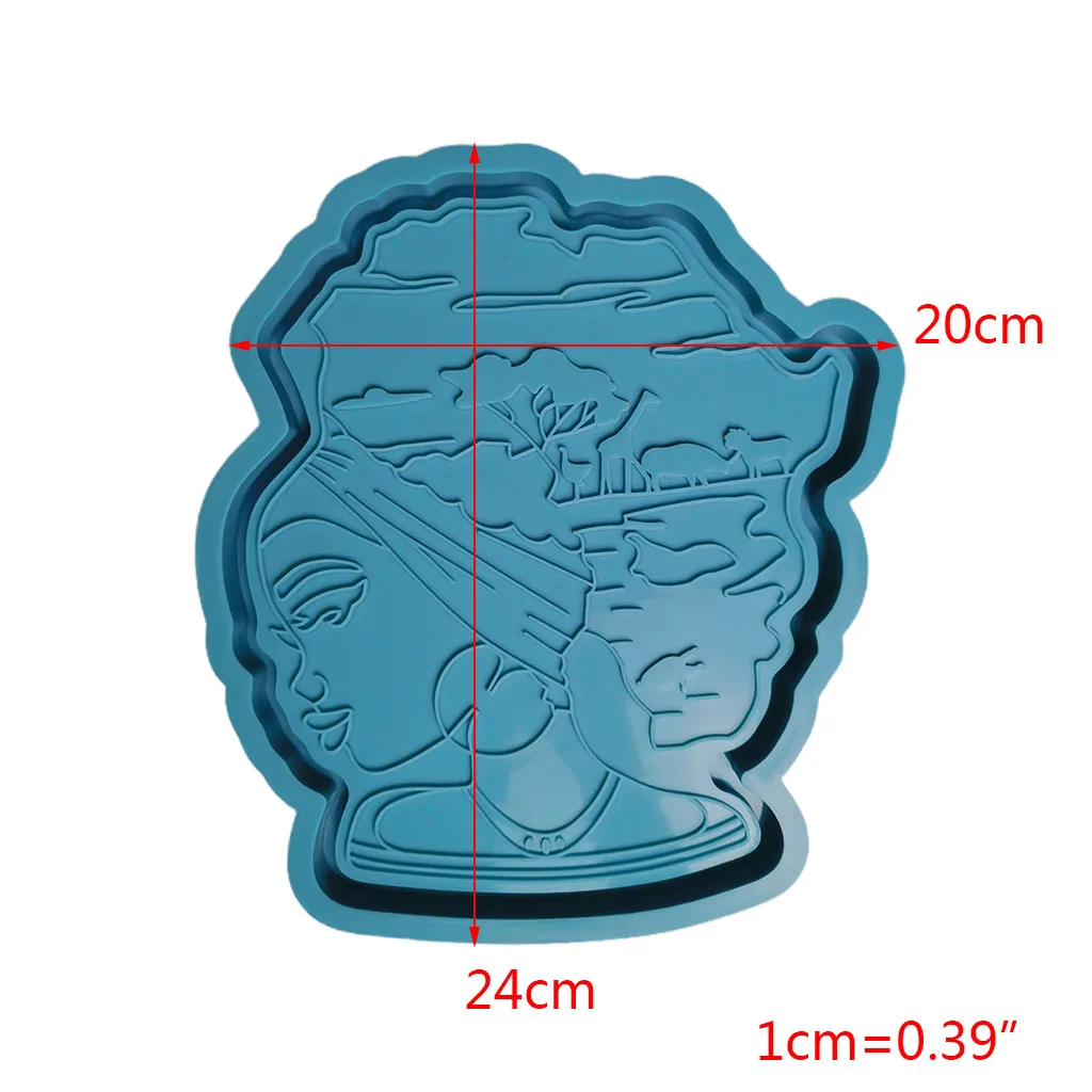 

Afro Female Rolling Tray Epoxy Resin Mold African Goddess Fruit Plate with Edges Silicone Mould DIY Crafts Jewelry Casting Tools
