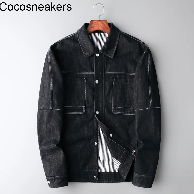 

New Spring and autumn jacket men's Korean version simple and loose large cowboy youth shirt jacket trend