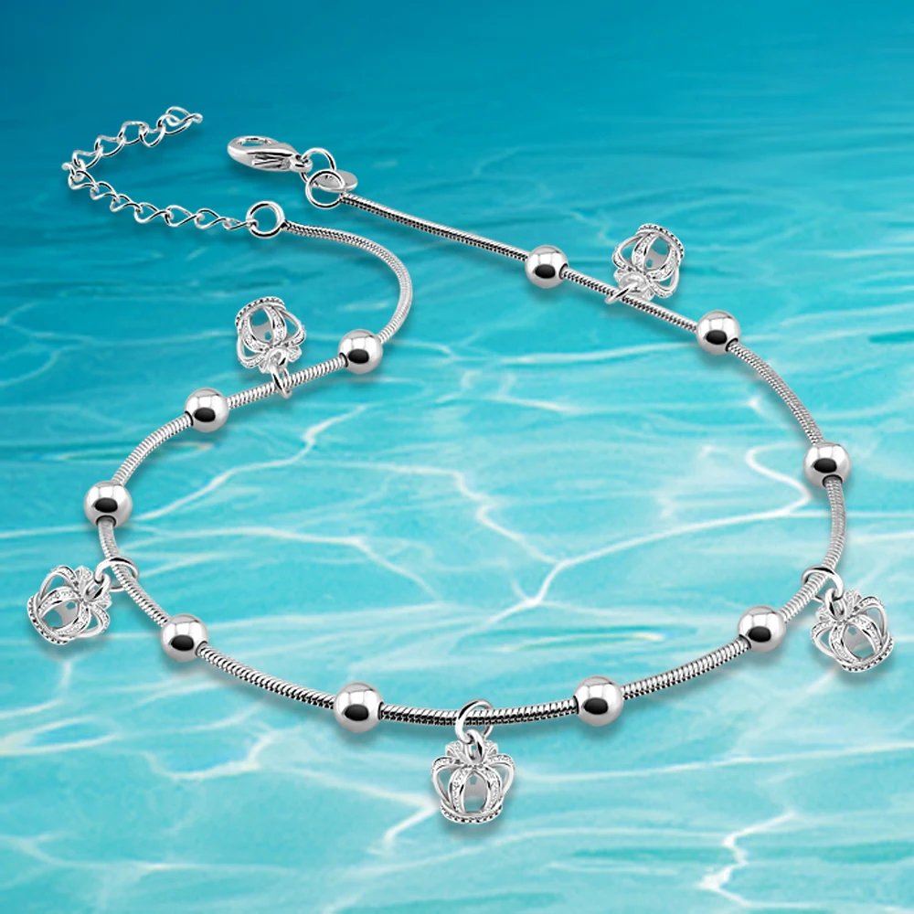 Новинка модный браслет принцессы с короной на ногу цепочка ювелирное изделие