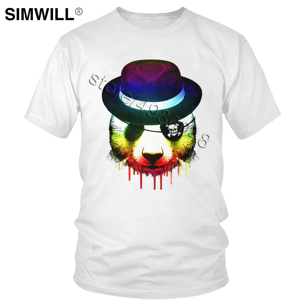 Мужские головой панды Охотник Футболка Модные Цвет принт футболка с