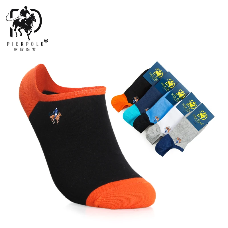 Новые модные носки для мужчин PIER POLO летние мужские однотонные хлопковые носки 5 пар сексуальные мужские невидимые носки для мужчин s