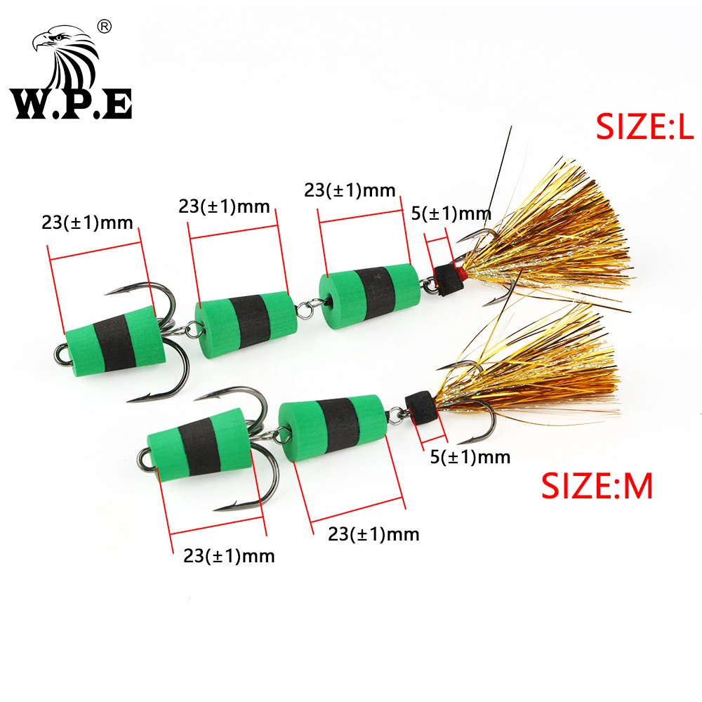 W.P.E New MANDULA Fishing Lure Multicolor Size M/L SwimBait Bass Lure Insect Bait Soft Fishing Lure Fishing Tackle Foam Lure