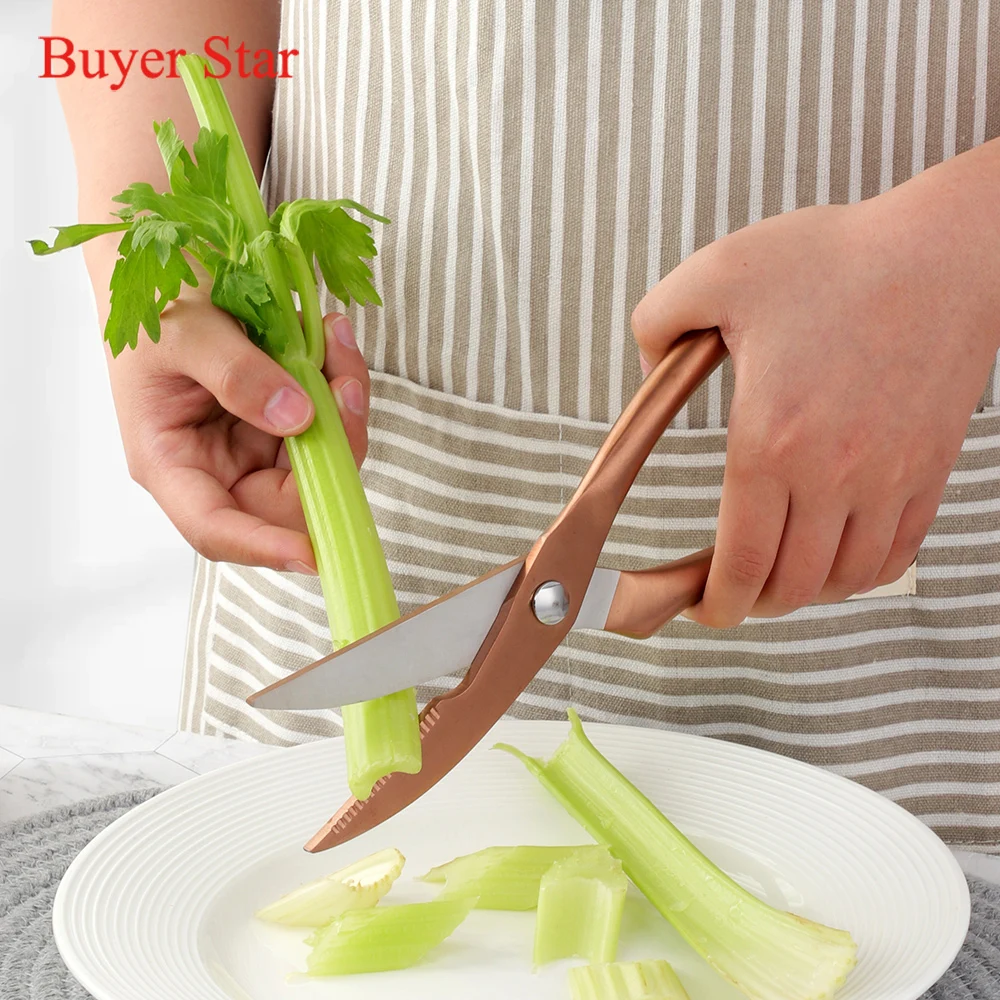 9 8 stainless steel kitchen scissor shear fish duck cutter kitchen gadget knife chicken poultry fish meat vegetables bbq tools free global shipping