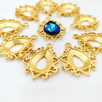 10x14mm handicraft jewelry alloy drop stone base pendant single hole garment beads diy necklace jewelry accessories supply