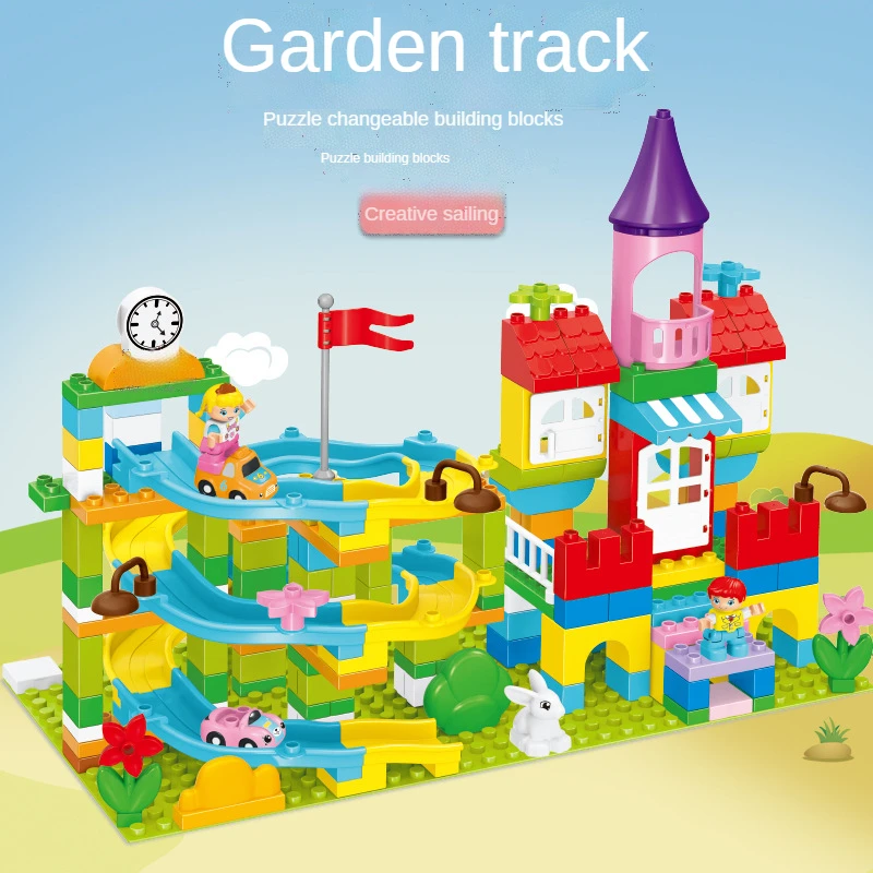 

202 Pcs Creative Garden Track Building Blocks Big Size Puzzle Changeable Assembled Bricks Educational Toy For Kids Gift With Box