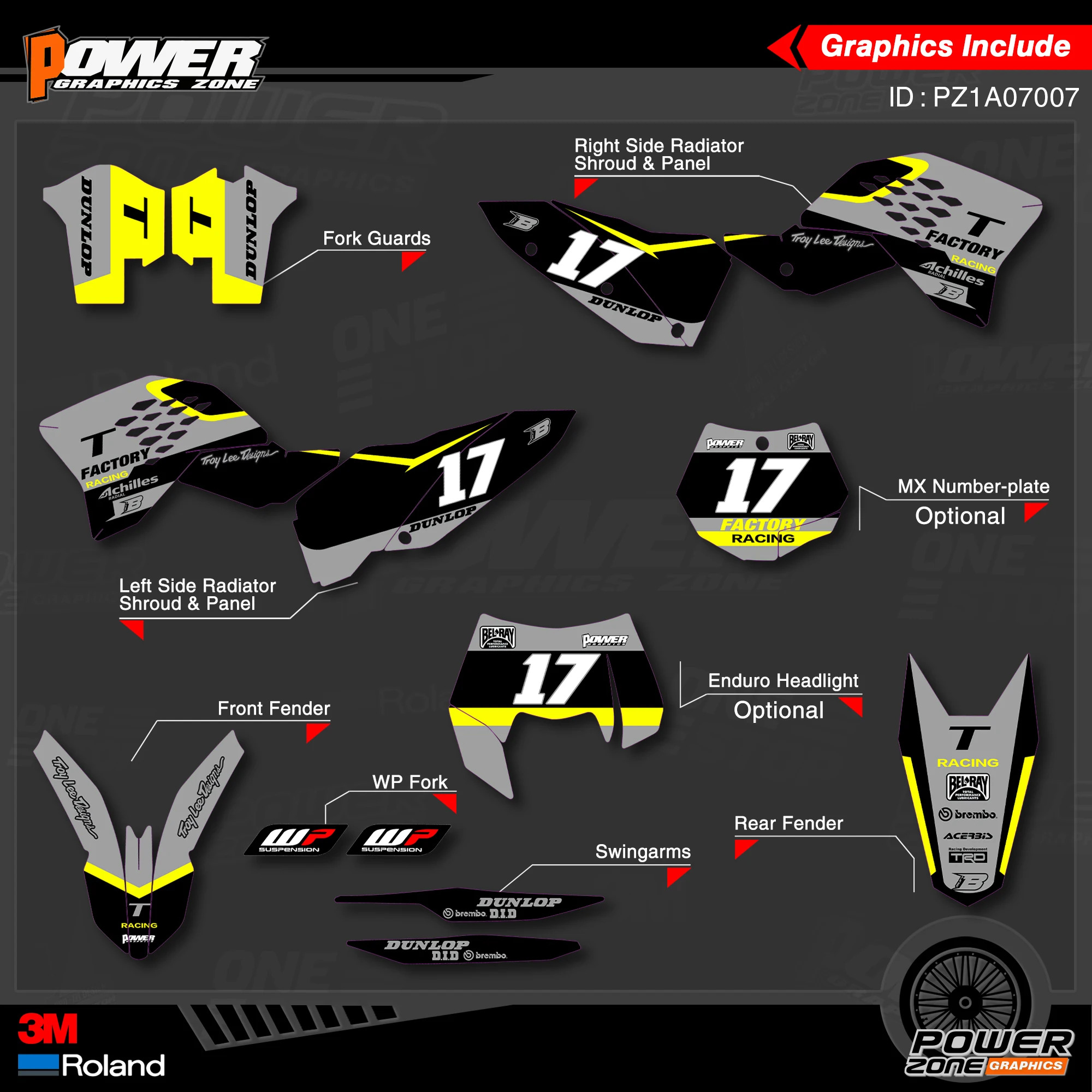 Персонализированные графические фоны PowerZone Team наклейки 3M Набор наклеек для KTM SX SXF