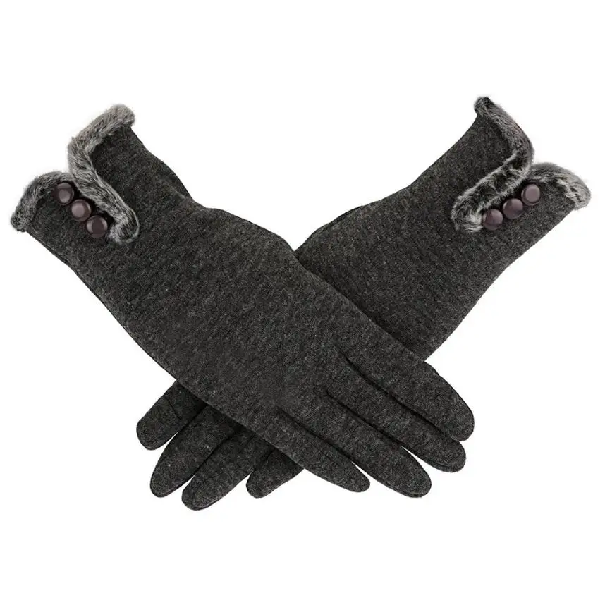 Серый Guantes зимние кашемировые перчатки для женщин на открытом воздухе для вождения мотоцикла полный палец перчатки для смартфонов теплые рукавицы Тактические# BL5 - Цвет: Серый