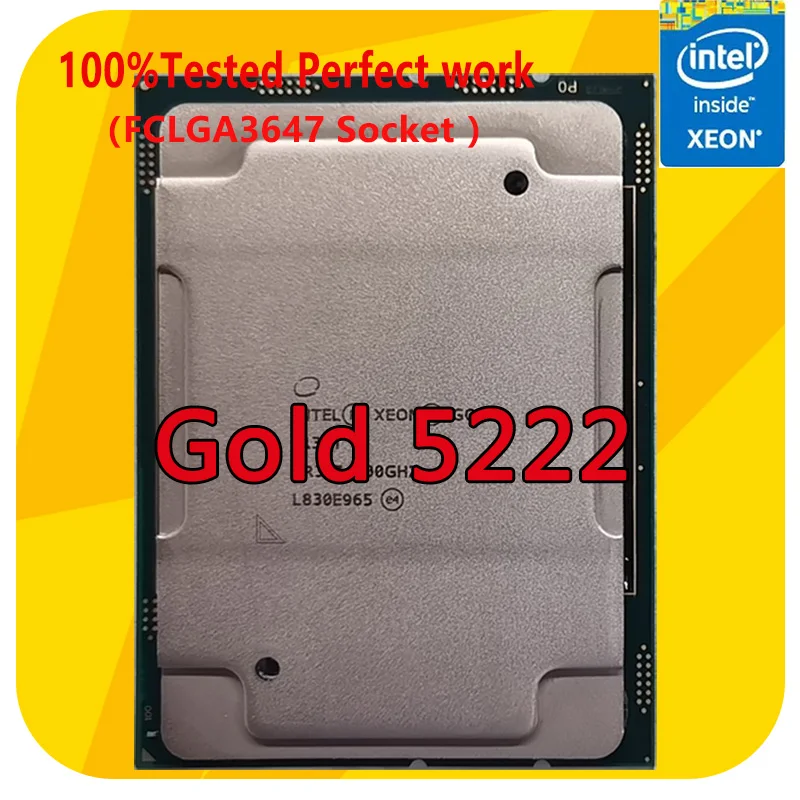 

Intel Xeon Gold 5222 SRF8V 3.8GHZ 4-Cores 8-Thread 16.5MB Smart Cache CPU Processor 105W LGA3647 For Server Motherboard