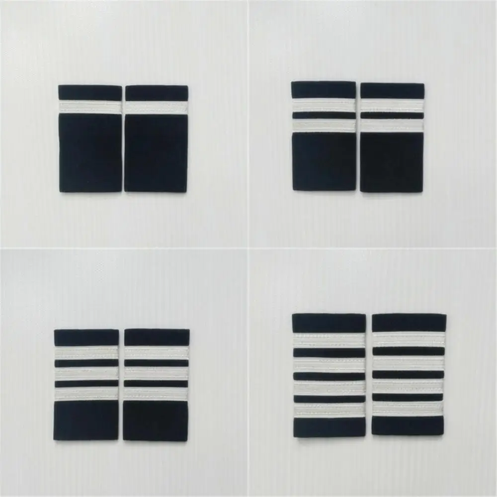 4pc silver one Четыре золотых серебряных бара авиалиний пилот Epaulets капитан Наплечные доски Insignia Ползунки Хэллоуин косплей эполет для пилота подарок - Цвет: 4pc silver one