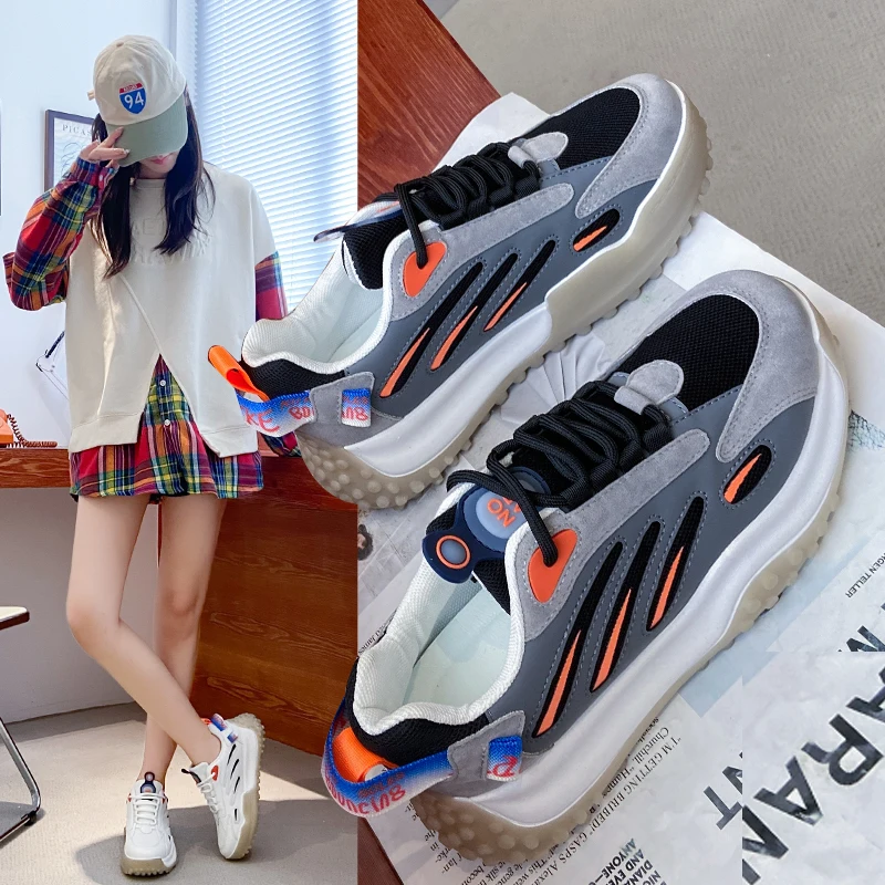 

Кроссовки женские на шнуровке, модная повседневная удобная обувь, лоферы, большие размеры, 2022