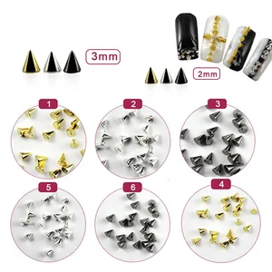TSZS 1 мм 2 мм 3 мм Золотой Серебряный Черный заклепка со стрелками металлик DIY Дизайн ногтей панк-шипы шпильки украшение для ногтей