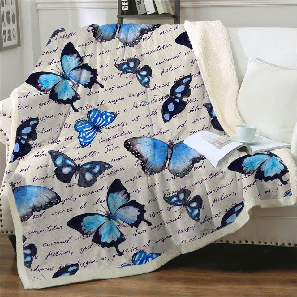 BeddingOutlet одеяло из искусственного меха с летающими бабочками для кроватей, плюшевое одеяло с бабочками для детей и взрослых, постельные принадлежности 150x200
