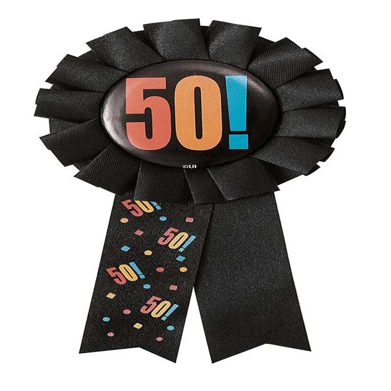 Брошь значок-розетка с лентой на день рождения 30/40/50 | Дом и сад