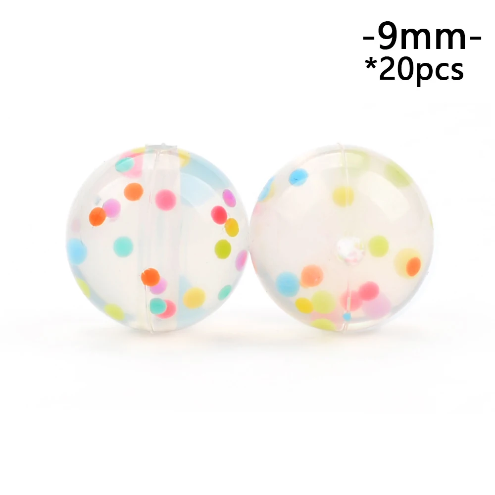 colorful gritty LOFCA 9 мм 20 шт./лот Силиконовые бусы для прорезывания зубов DIY Ювелирные изделия Игрушки для малышей пищевой прорезыватель BPA бесплатно жевательные красочные прорезыватели - Цвет: colorful gritty