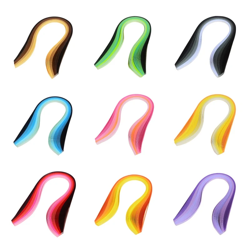 

Decorative paper 5mm gradient quilted paper strips 100 strips 39cm suitable for origami, paper cutting, and other crafts